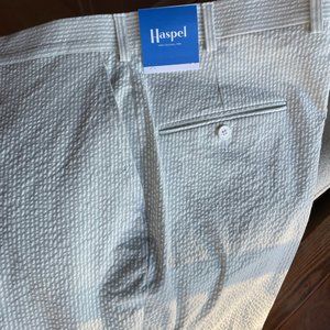 Haspel Seersucker Stretch Pant - Pelican Gray 38 Toulouse Modern Fit (Slim) NWT